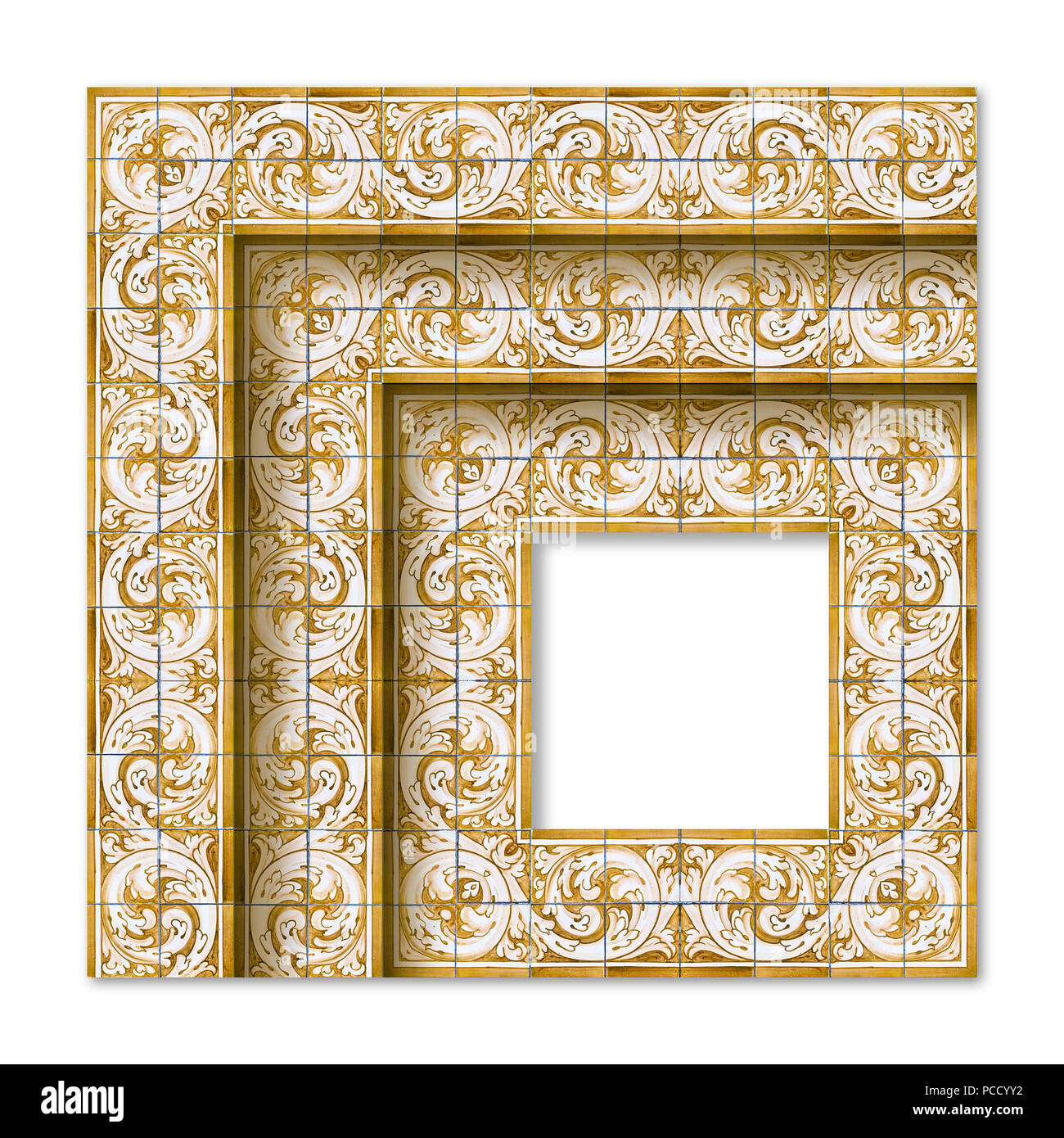 Frame design with typical portuguese decorations called 'azulejos' Stock Photo