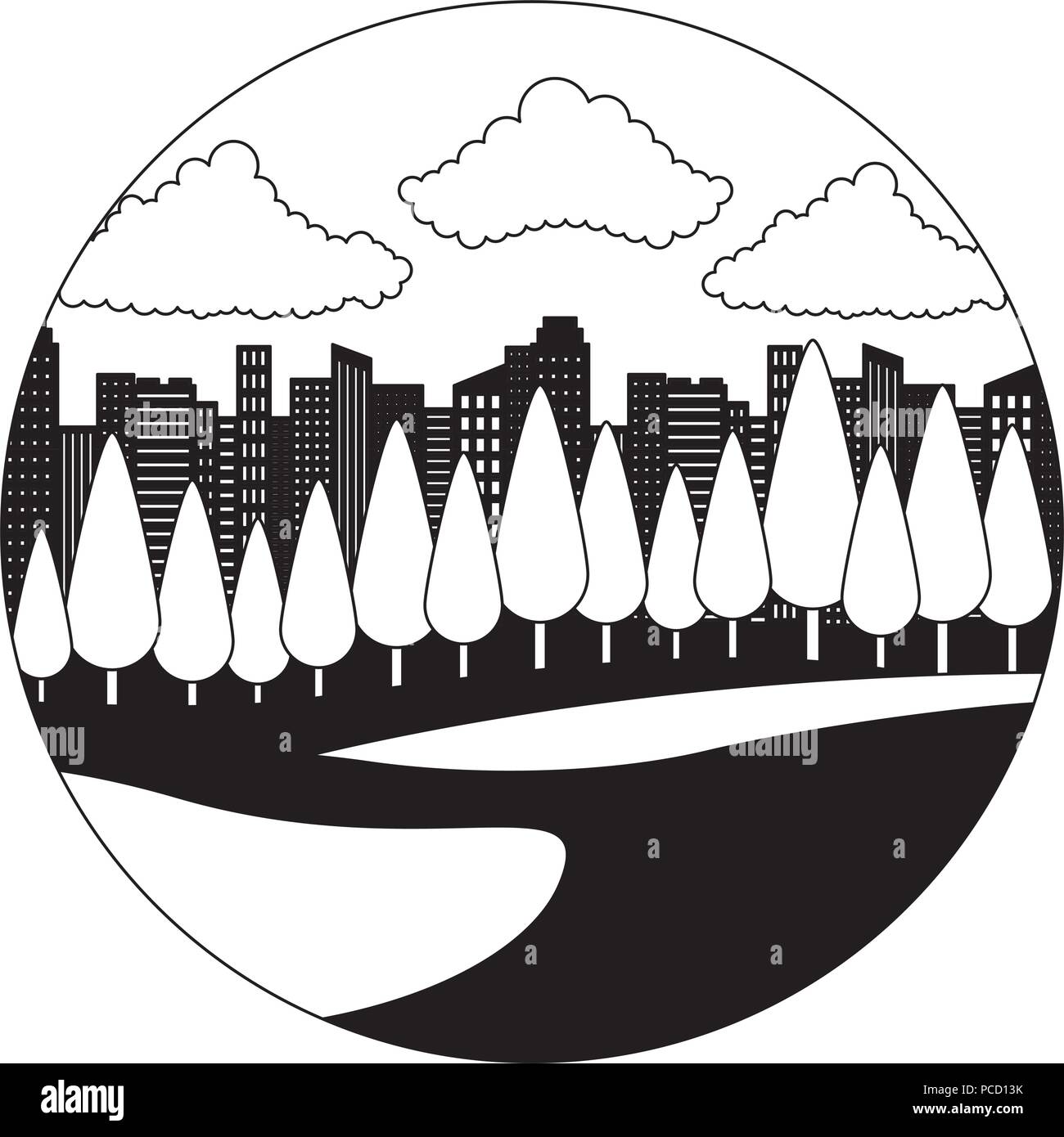 park scene isolated icon vector illustration design Stock Vector Image ...