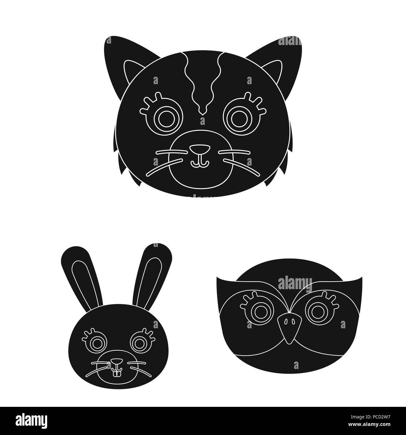 Muzzles Of Animals Black Icons In Set Collection For Design Wild