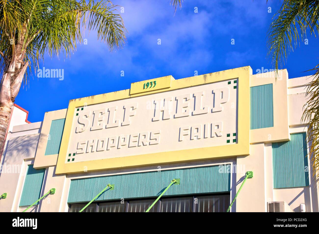 Self Help Shoppers Fair Art Deco Building, Napier, Hawkes Bay, North Island, New Zealand, Pacific Stock Photo