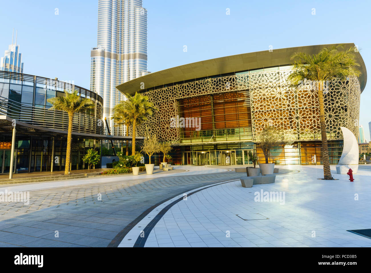 Dubai Opera, a 2000 seat performing arts centre, Dubai, United Arab Emirates, Middle East Stock Photo