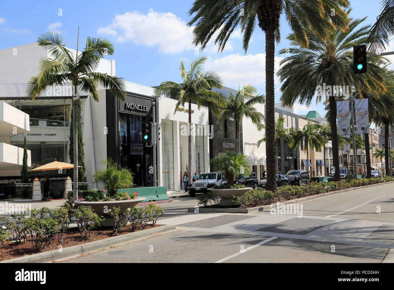 Rodeo Drive, Beverly Hills, Los Angeles, California, United States of America, North America Stock Photo