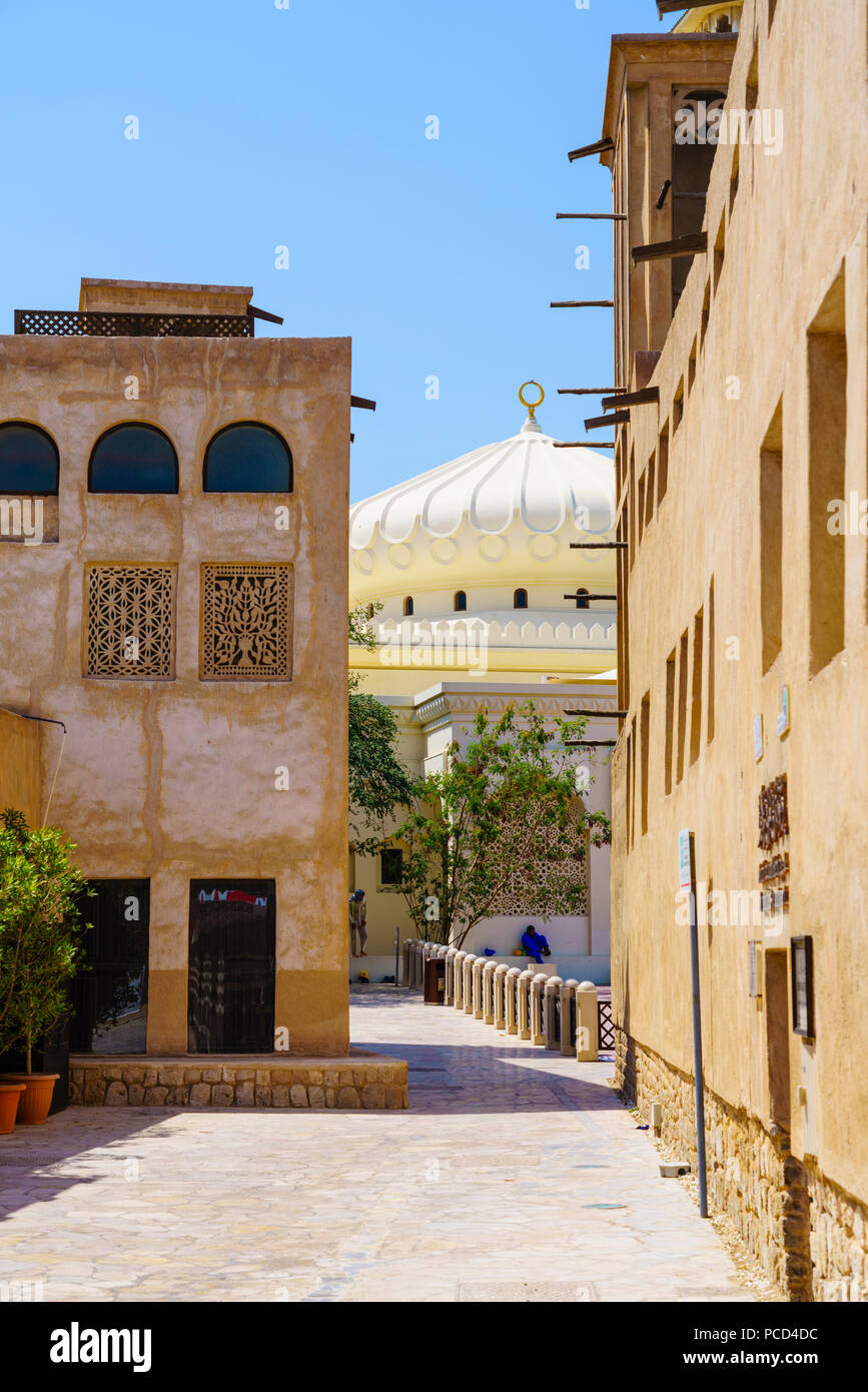 Restored traditional houses in Al Fahidi Historic Neighbourhood, Bur Dubai, Dubai, United Arab
