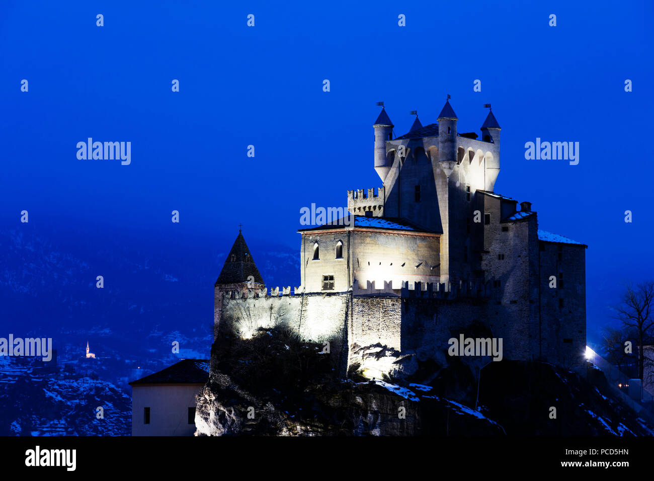 St. Pierre Castle, Aosta Valley, Italy, Europe Stock Photo