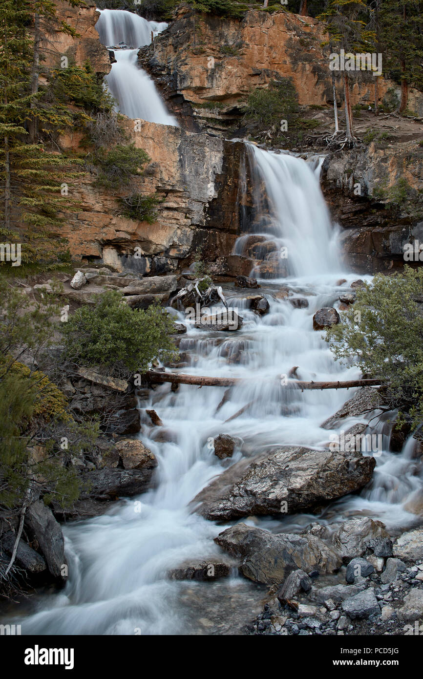 Tangle Falls, Jasper National Park, UNESCO World Heritage Site, Alberta, Canada, North America Stock Photo