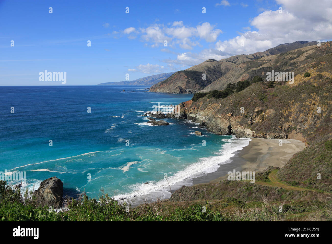 Big Sur Coastline, Pacific Ocean, California, United States of America, North America Stock Photo