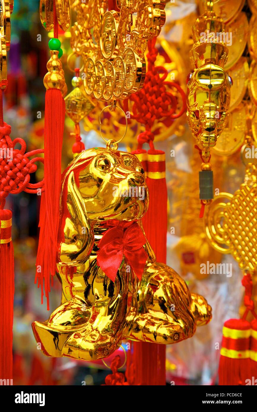 Chinese New Year decorations, Hong Kong, China, Asia Stock Photo - Alamy