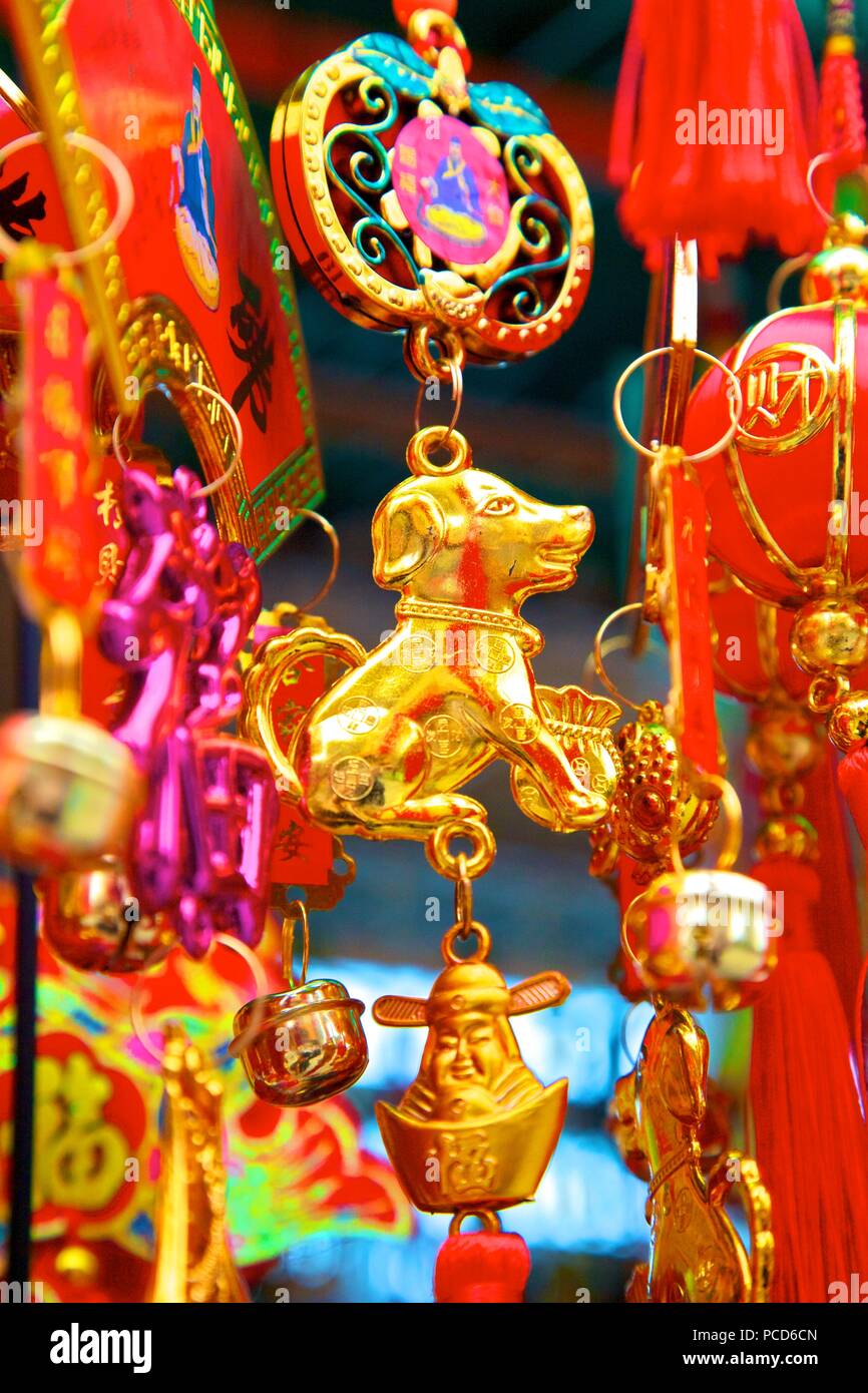Chinese New Year decorations, Hong Kong, China, Asia Stock Photo - Alamy