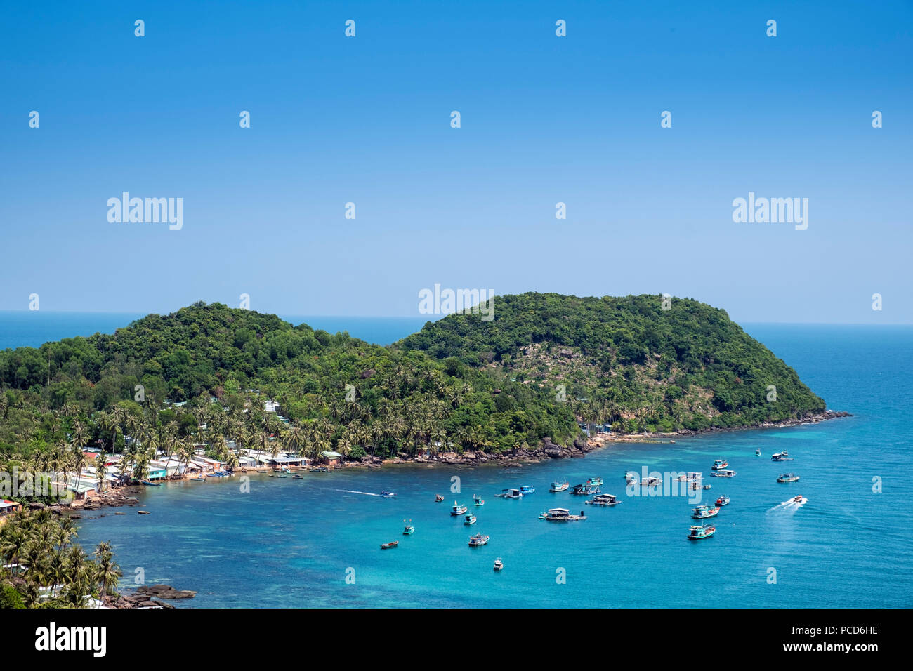 Aerial view of an island in the Phu Quoc archipelago in southern Vietnam, Indochina, Southeast Asia, Asia Stock Photo