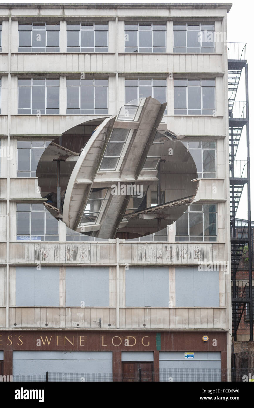 Richard Wilson,Art, project,Turning the Place Over,opposite Moorfields train,station,Liverpool Biennial,Liverpool,Merseyside,England,UK,U.K.,Europe Stock Photo