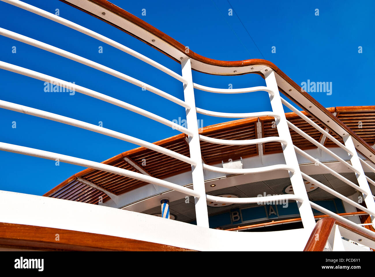 Abstract railings on Voyager of the Seas cruise ship Stock Photo Alamy