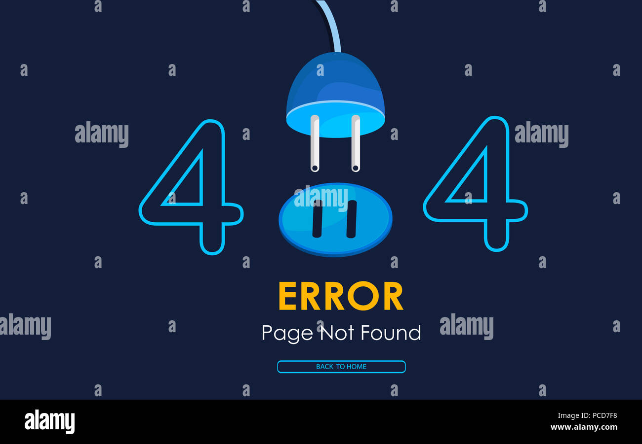 404 Error Page Not Found Vector Plug Graphic Background Stock Photo Alamy