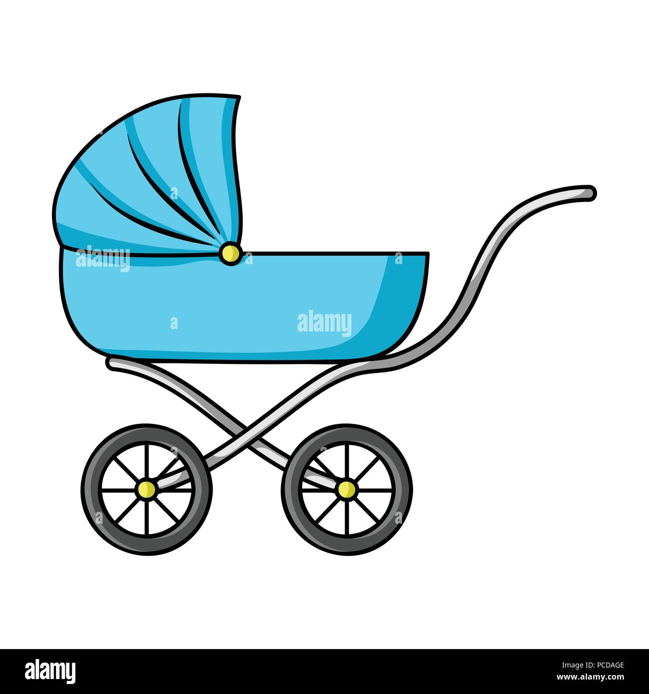 Pram icon in cartoon style isolated on white background. Baby born symbol  vector illustration Stock Vector Image & Art - Alamy