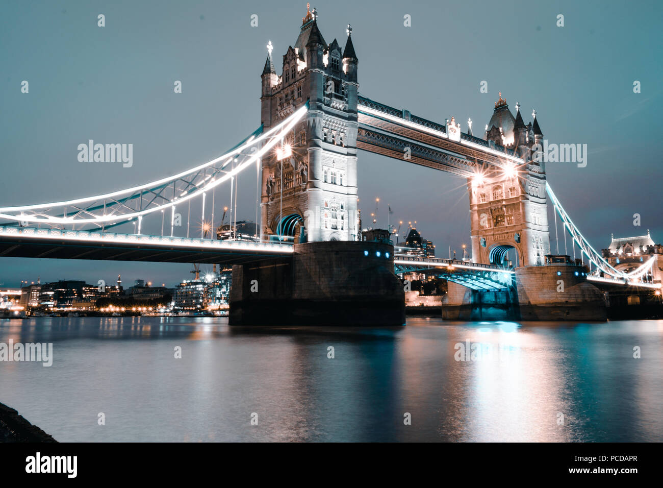 london, united kingdom: the world famous tower bridge shot from different angle and prospective Stock Photo