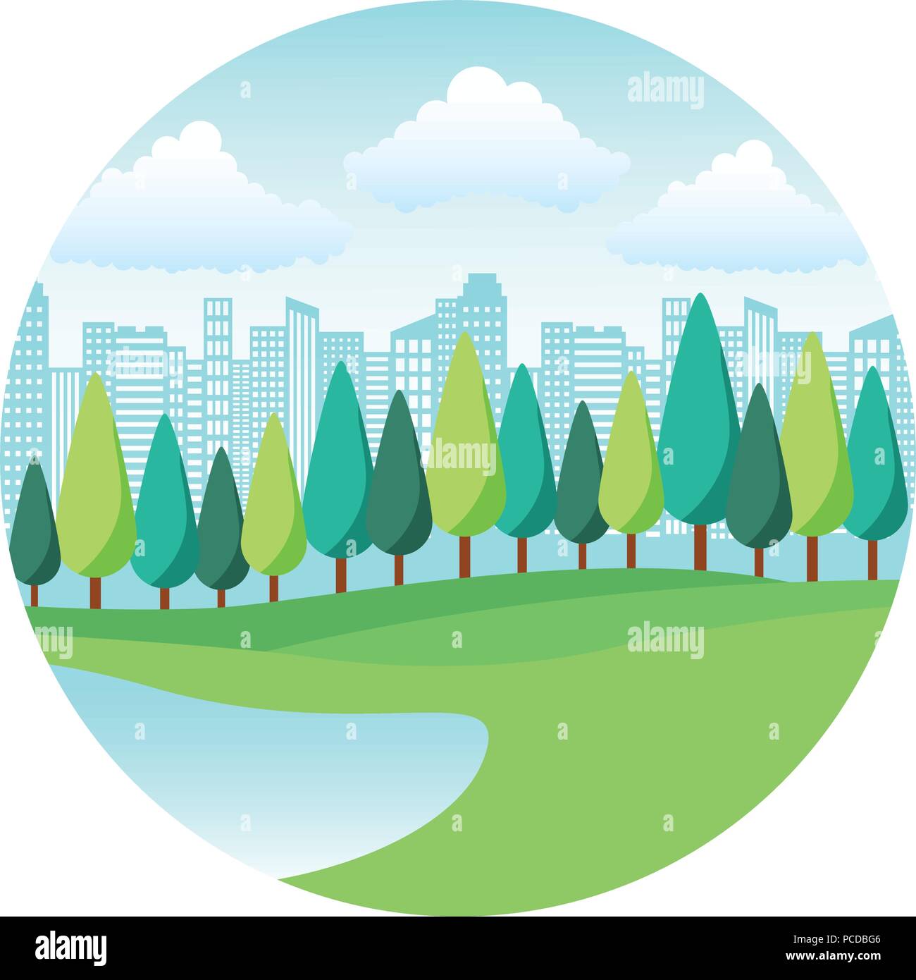 park scene isolated icon vector illustration design Stock Vector Image ...