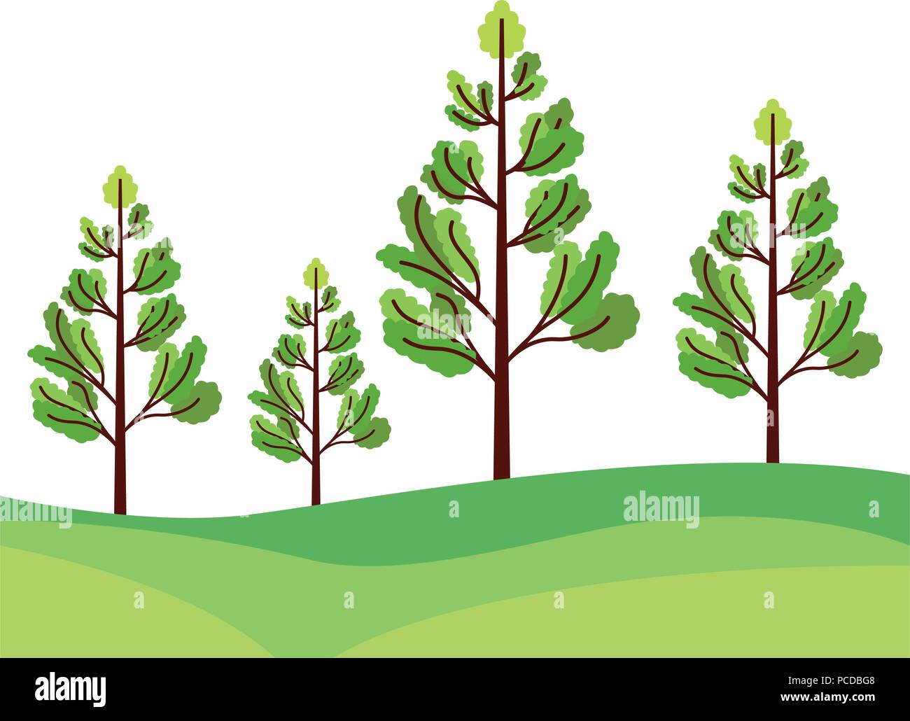 pine trees plants isolated icon vector illustration design Stock Vector ...