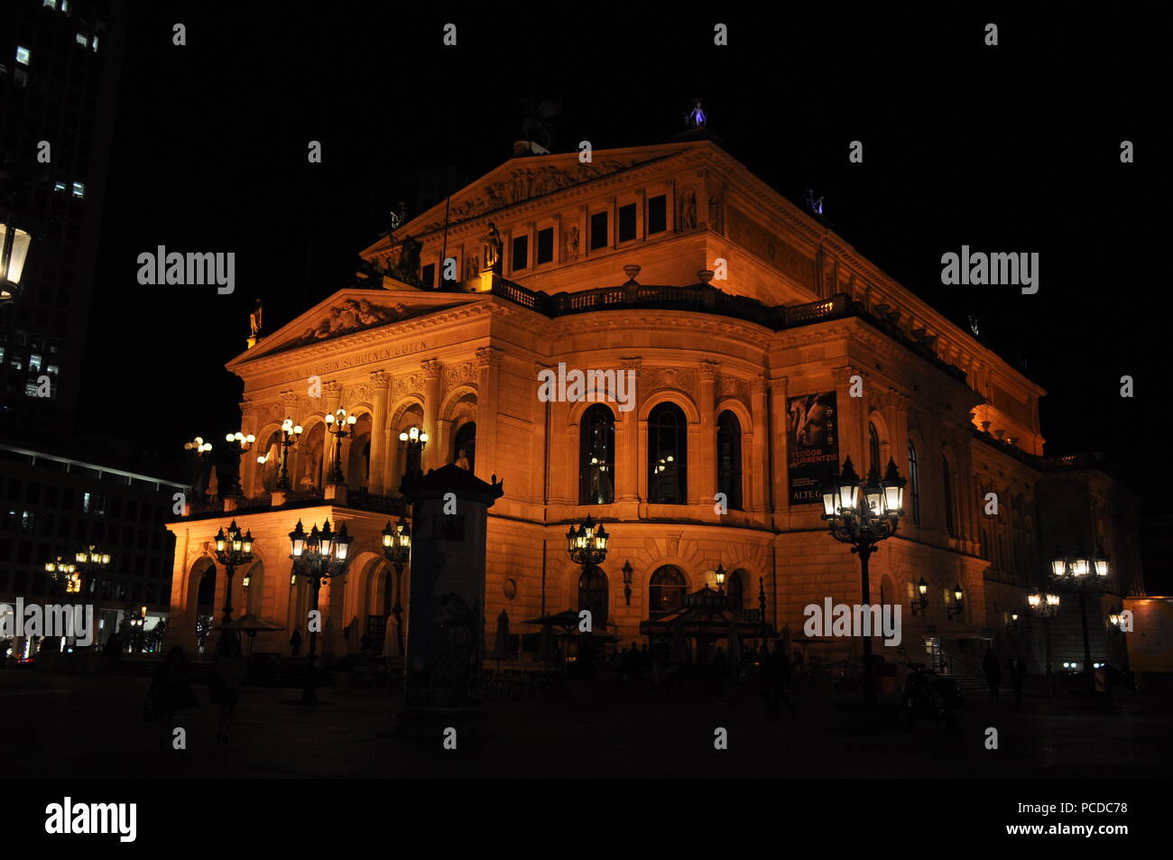 Old Opera House (Alte Oper) by night, Frankfurt am Main, Germany Stock Photo