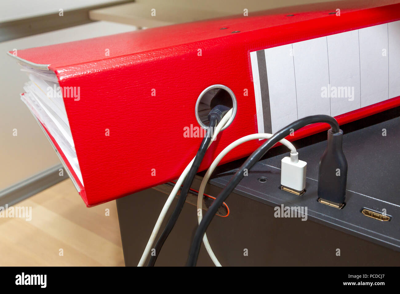 Analog and digital data transfer Stock Photo