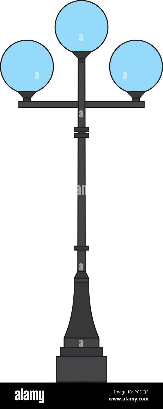 lamp post light round bulb image vector illustration Stock Vector Image