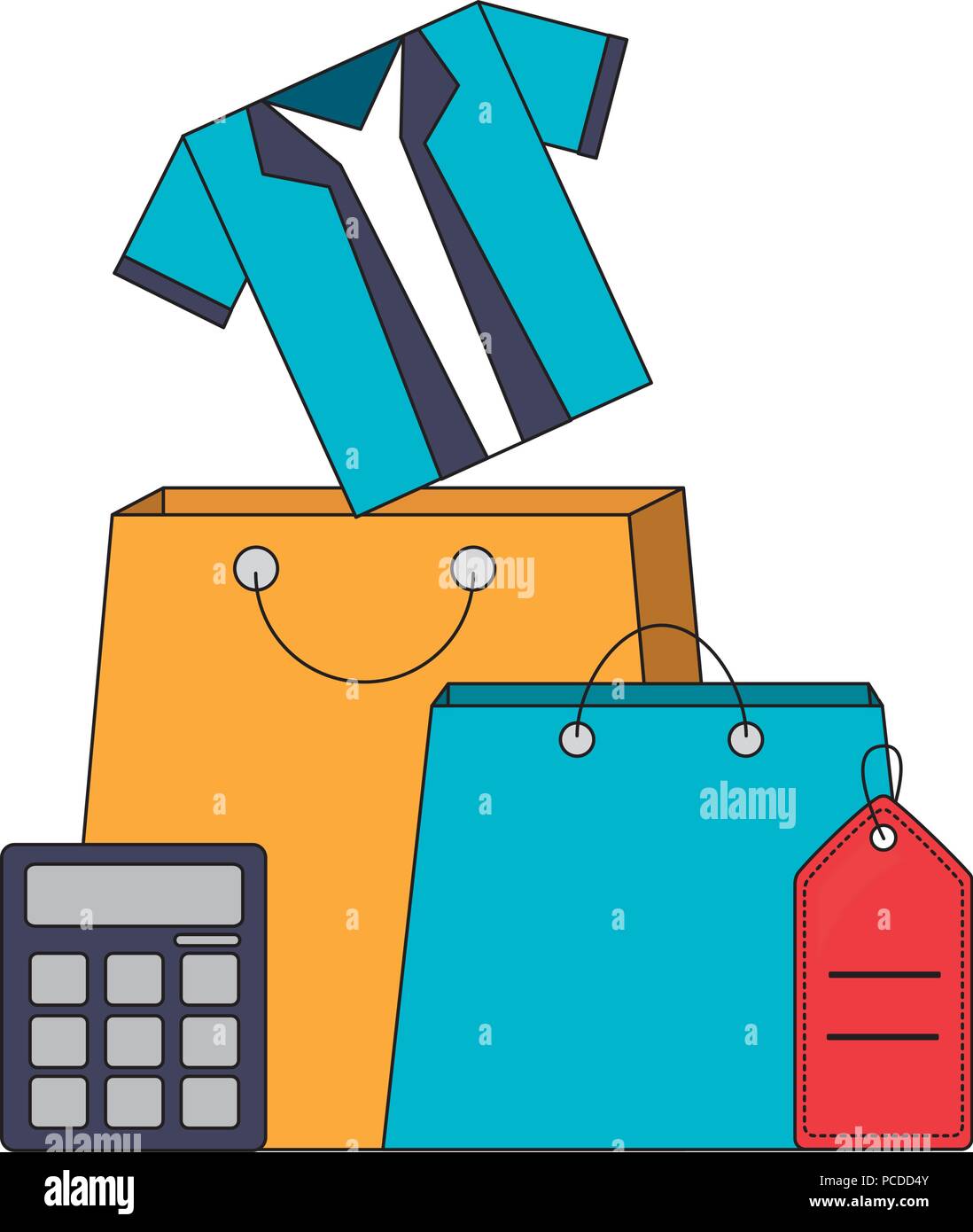 buy online clothes calculator tag price vector illustration Stock