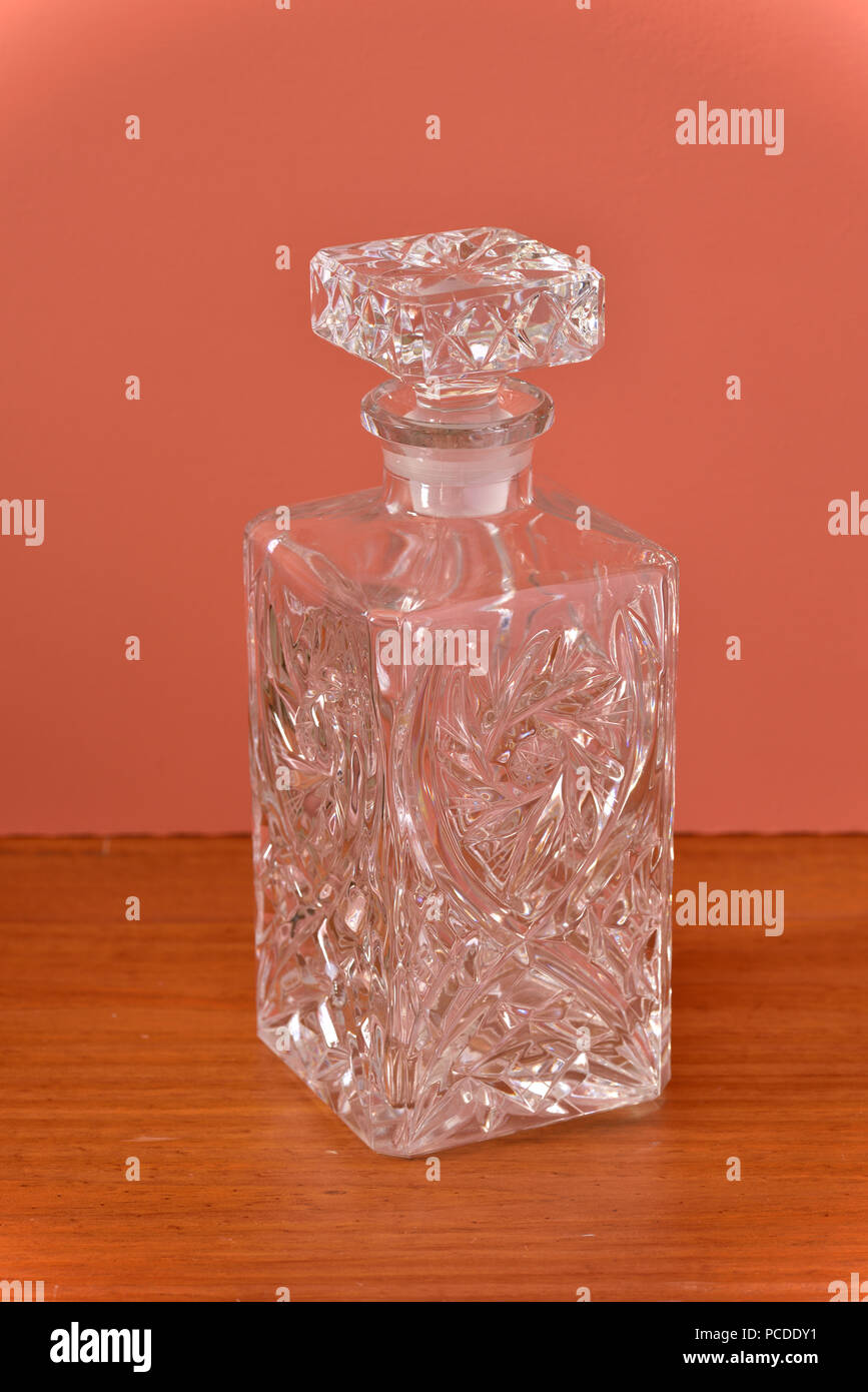 Empty drinks decanter Stock Photo Alamy