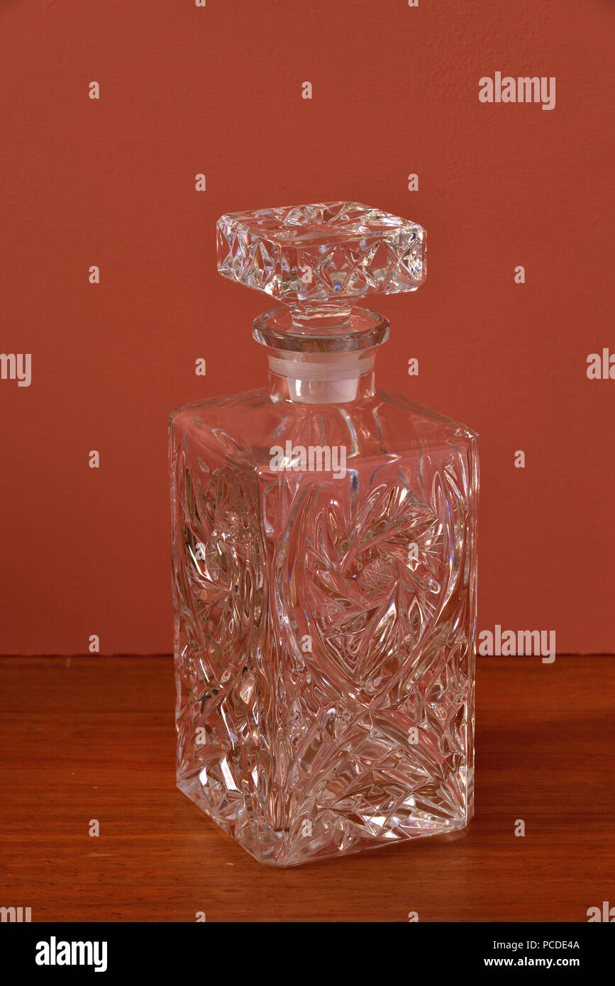 Empty drinks decanter Stock Photo Alamy