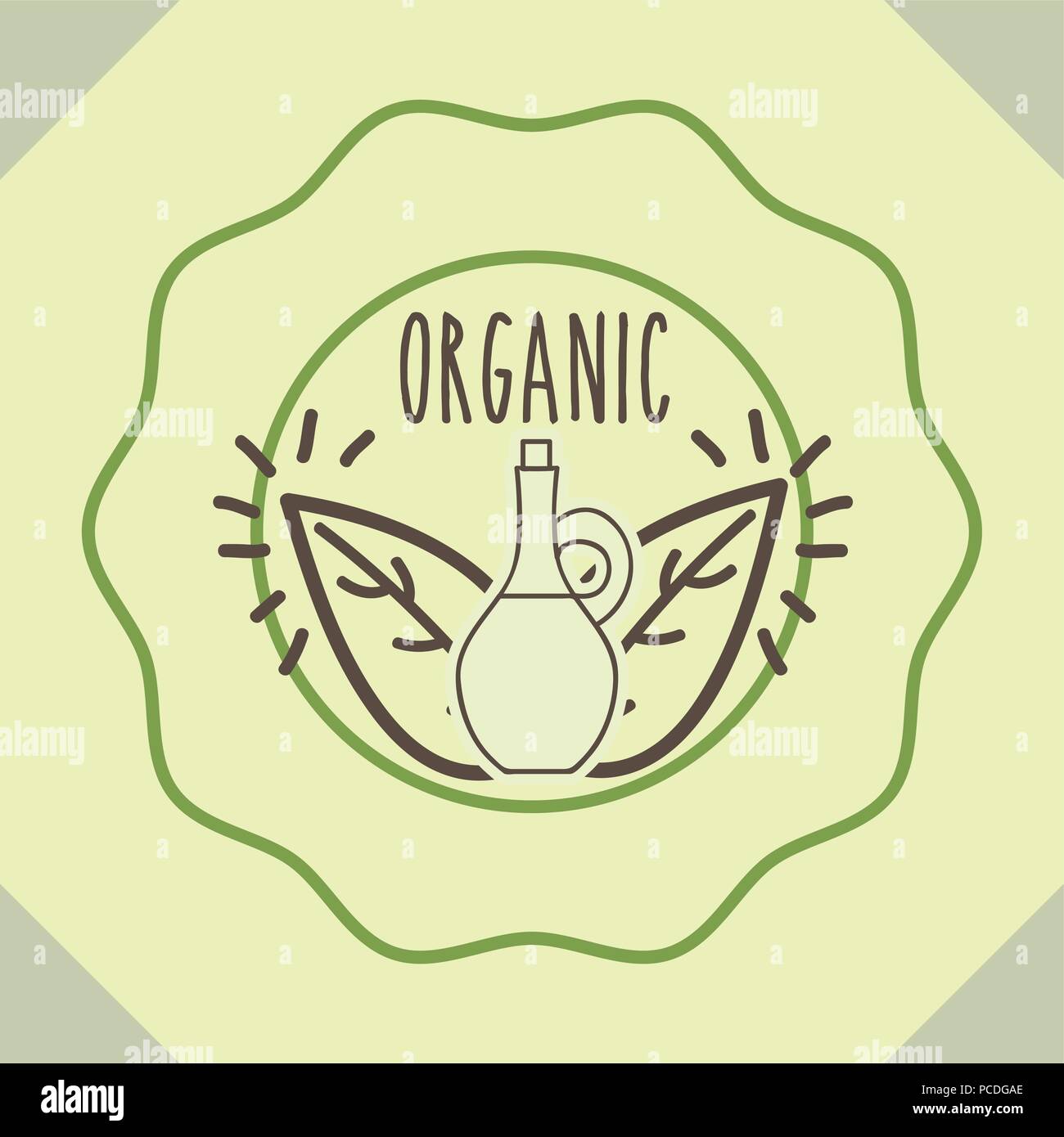 bottle olive oil organic label vector illustration Stock Vector Image ...