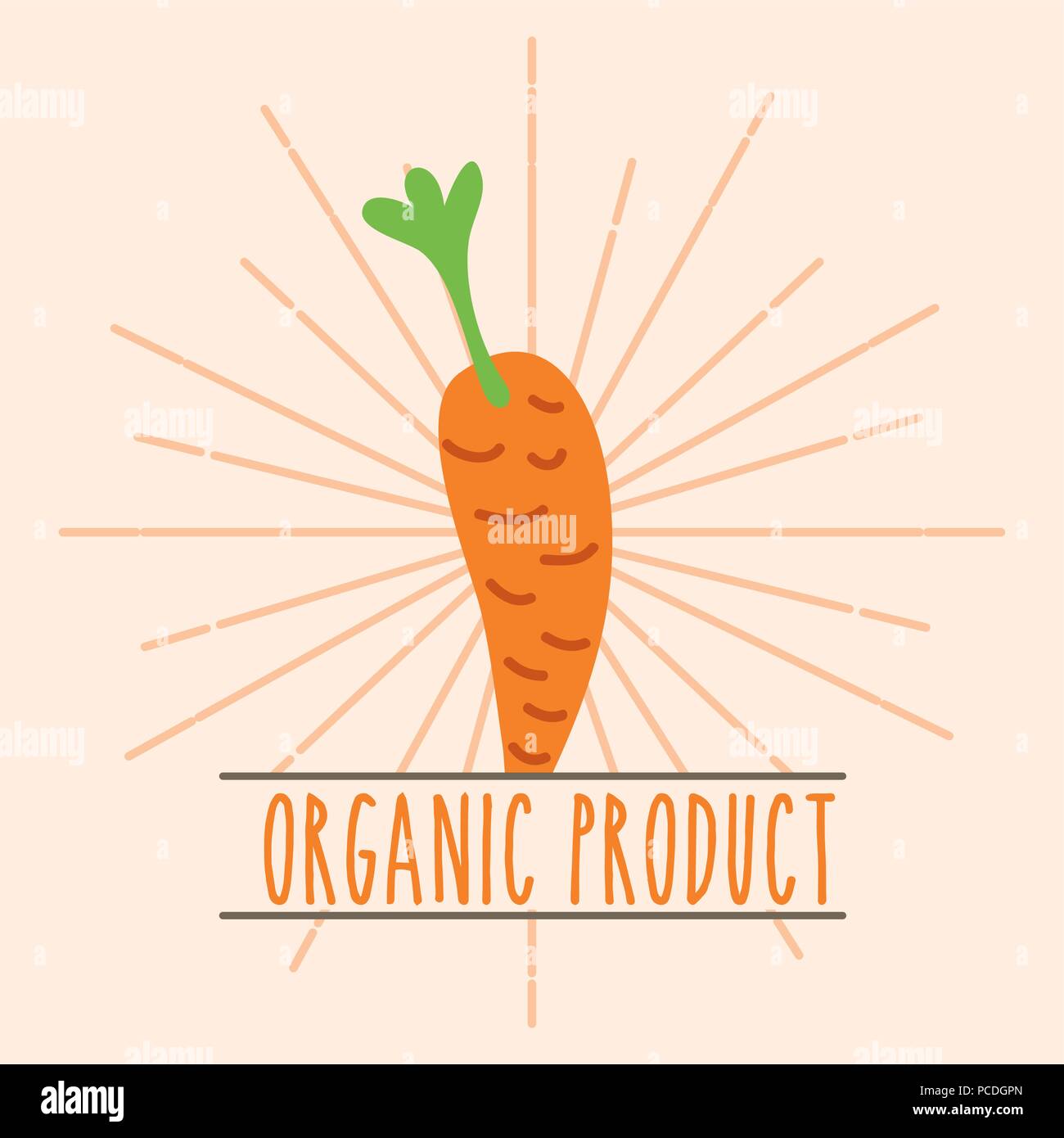carrot vegetable organic product retro image vector illustration Stock ...