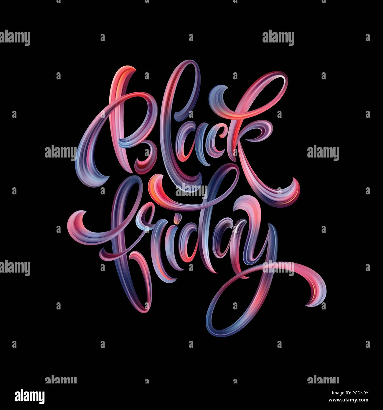 Black Friday paint hand writting calligraphi lettering. Vector