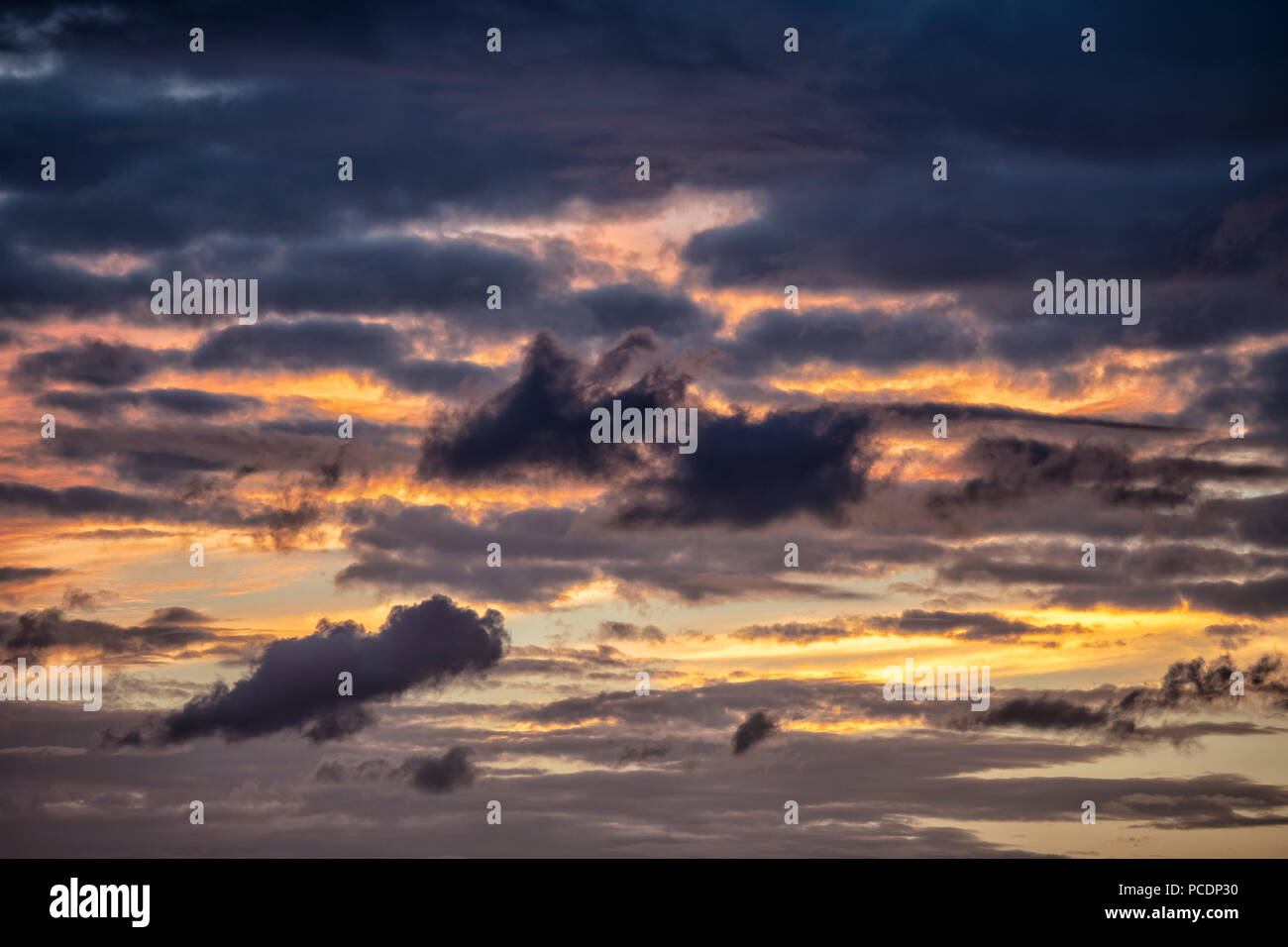 dark moody sky at dusk Stock Photo