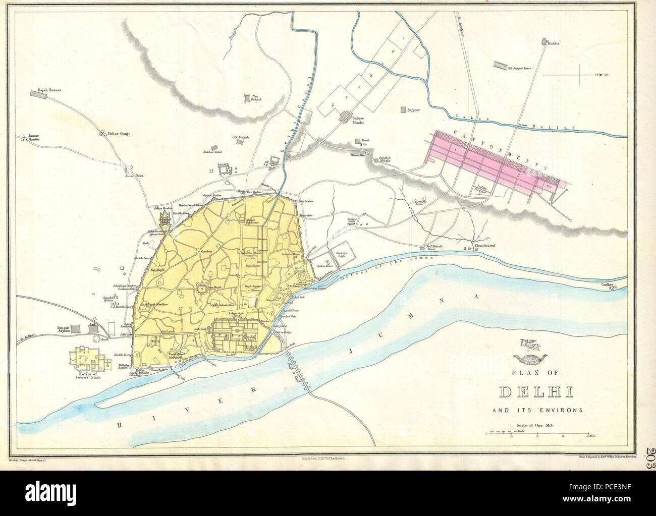 9 1863 Dispatch Atlas Map of Delhi, India - Geographicus - Delhi-dispatch-1867 Stock Photo