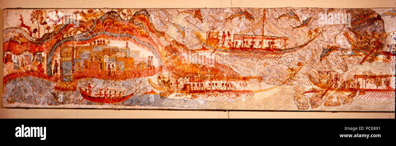 31 Akrotiri Minoan fresco Stock Photo