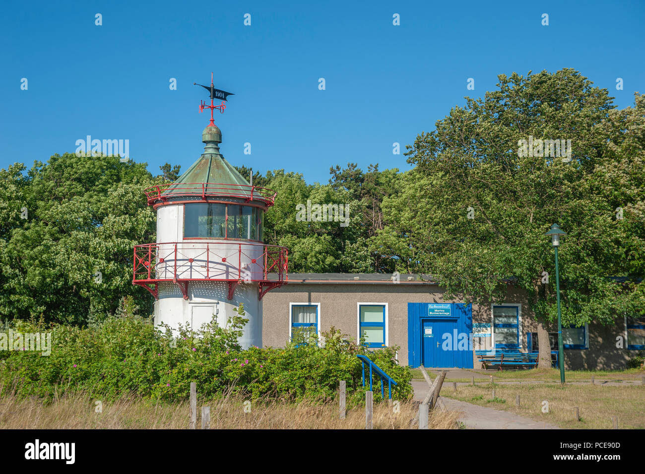 Historic lighthouse, light beacon Ranzow at Cape Arkona, Putgarten ...