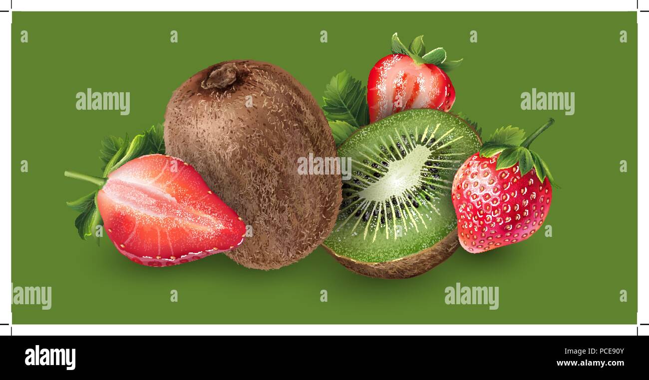 Strawberry and kiwi Stock Vector Image & Art Alamy