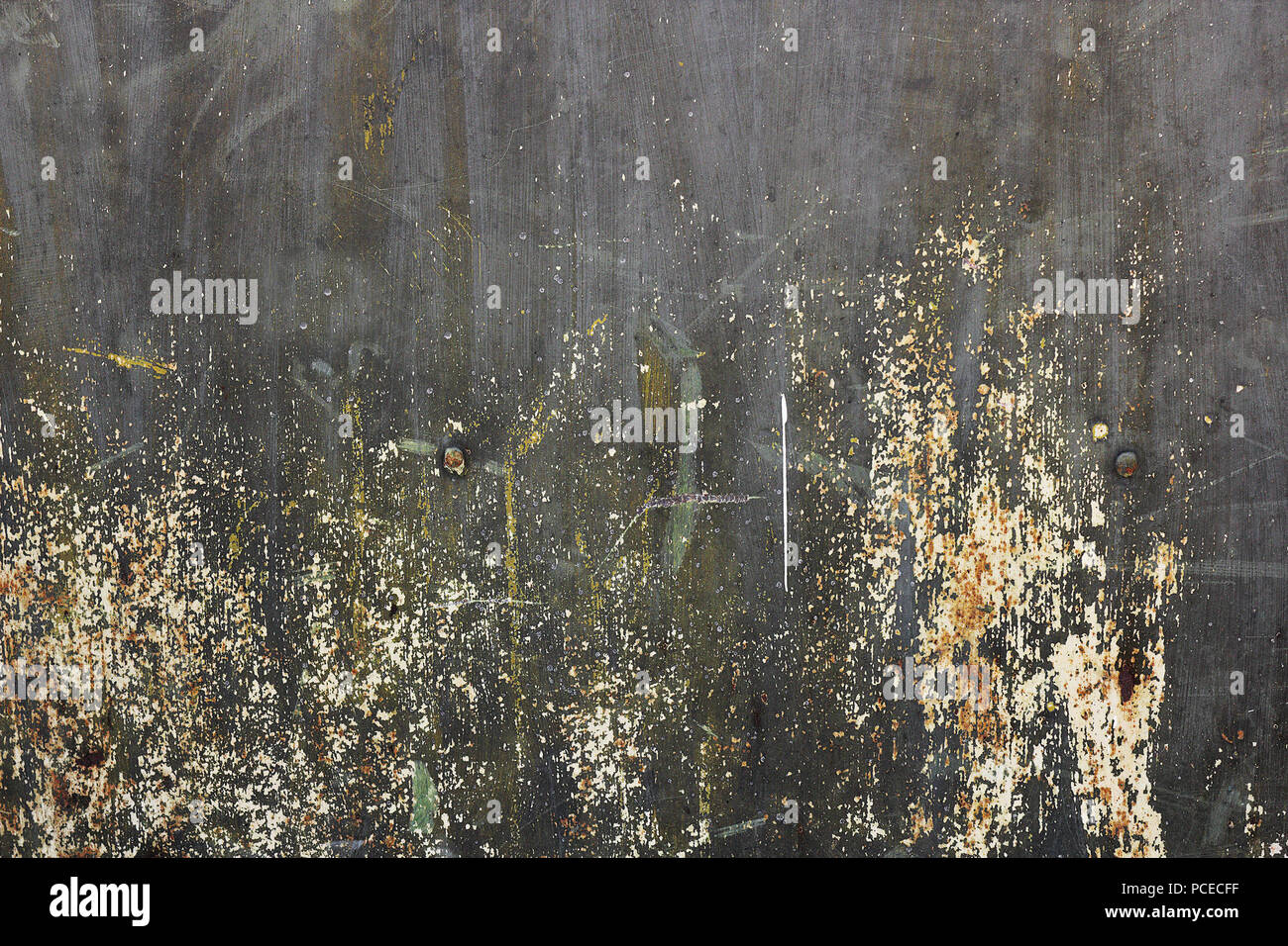 metal plate weathered surface, rusty painted layer Stock Photo