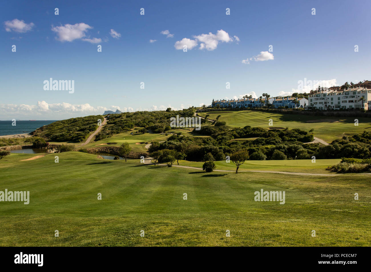 Golf green at mediterranean club in Andalusia Stock Photo