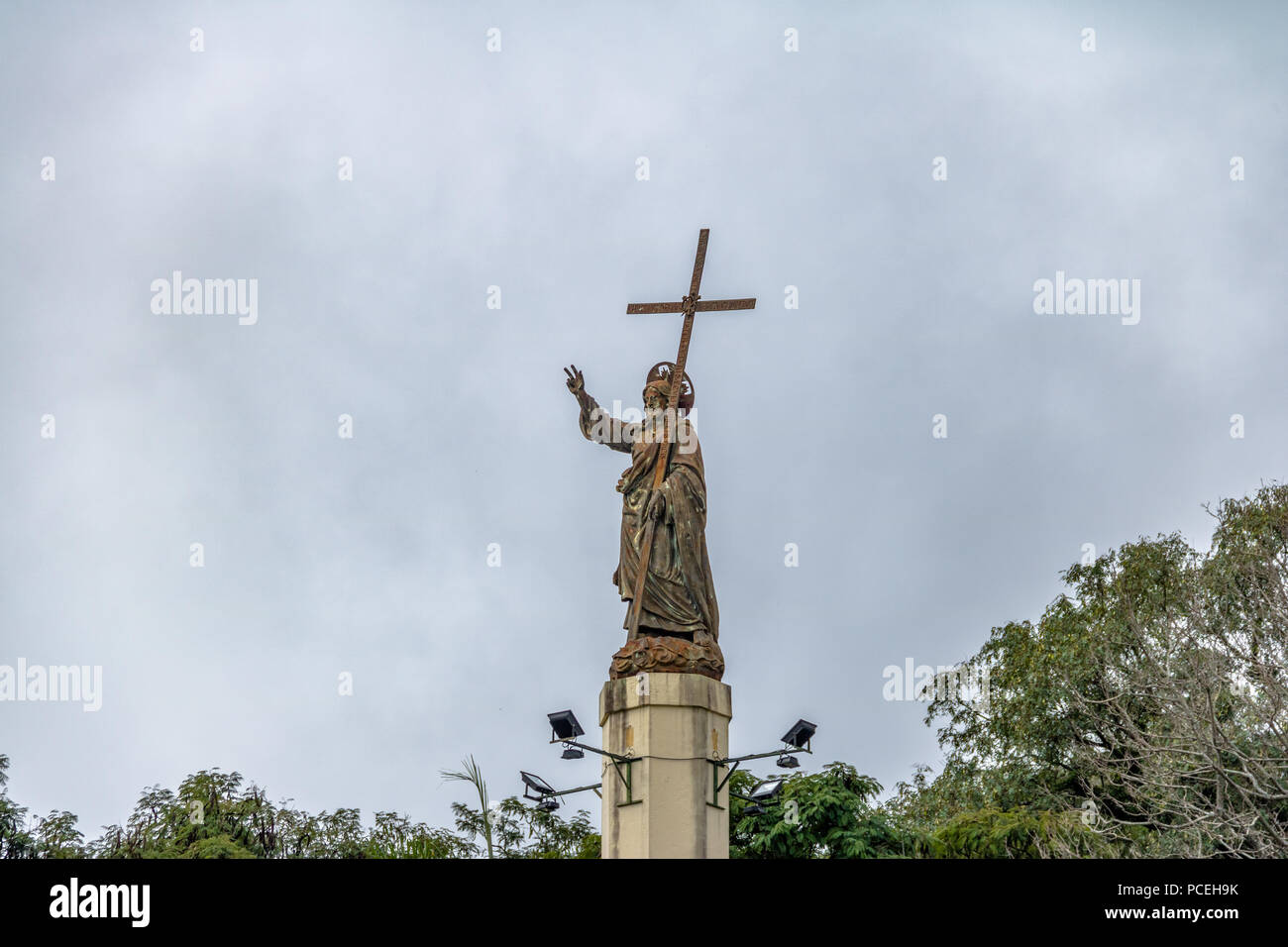 Christ Statue on top of Cerro San Bernardo Hill Salta, Argentina