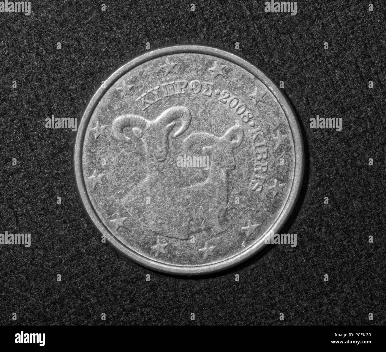 5 Cent,Euro, 2008,Cyprus Stock Photo