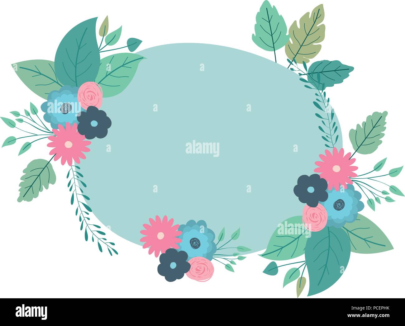 beautiful flowers and leafs frame Stock Vector Image & Art - Alamy
