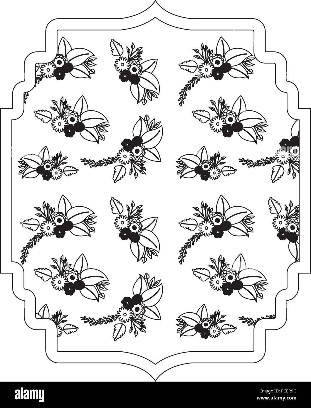 elegant frame with floral decoration pattern Stock Vector Image & Art ...