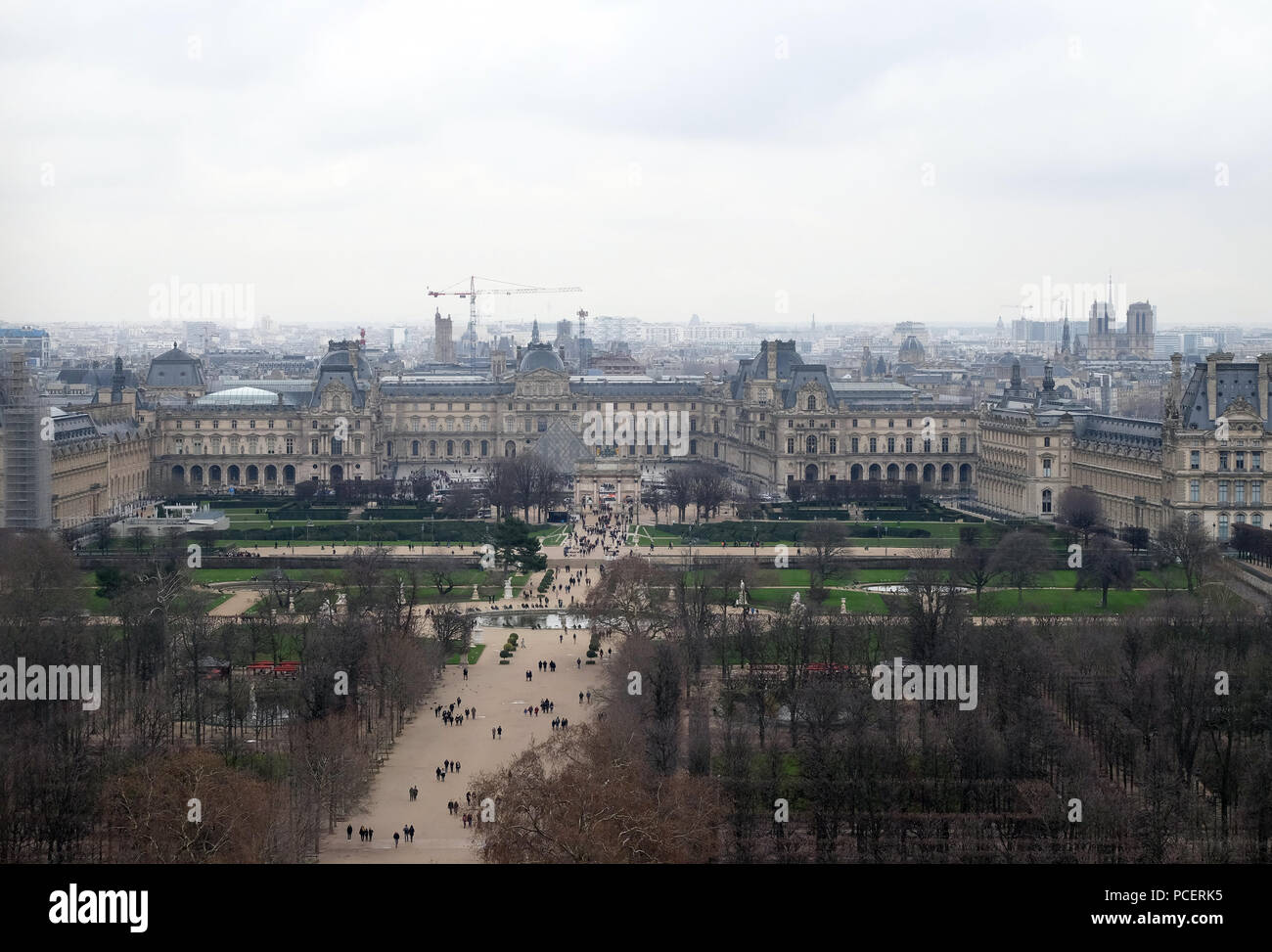 Tuileries Garden and the Louvre in Paris, France Stock Photo