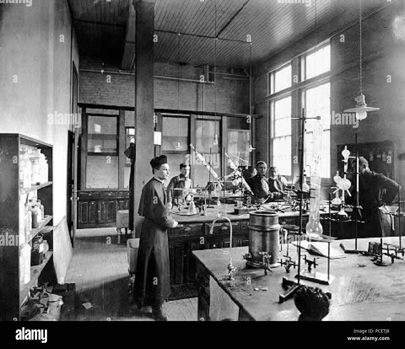 Fr. Julius Nieuwland in his laboratory Stock Photo