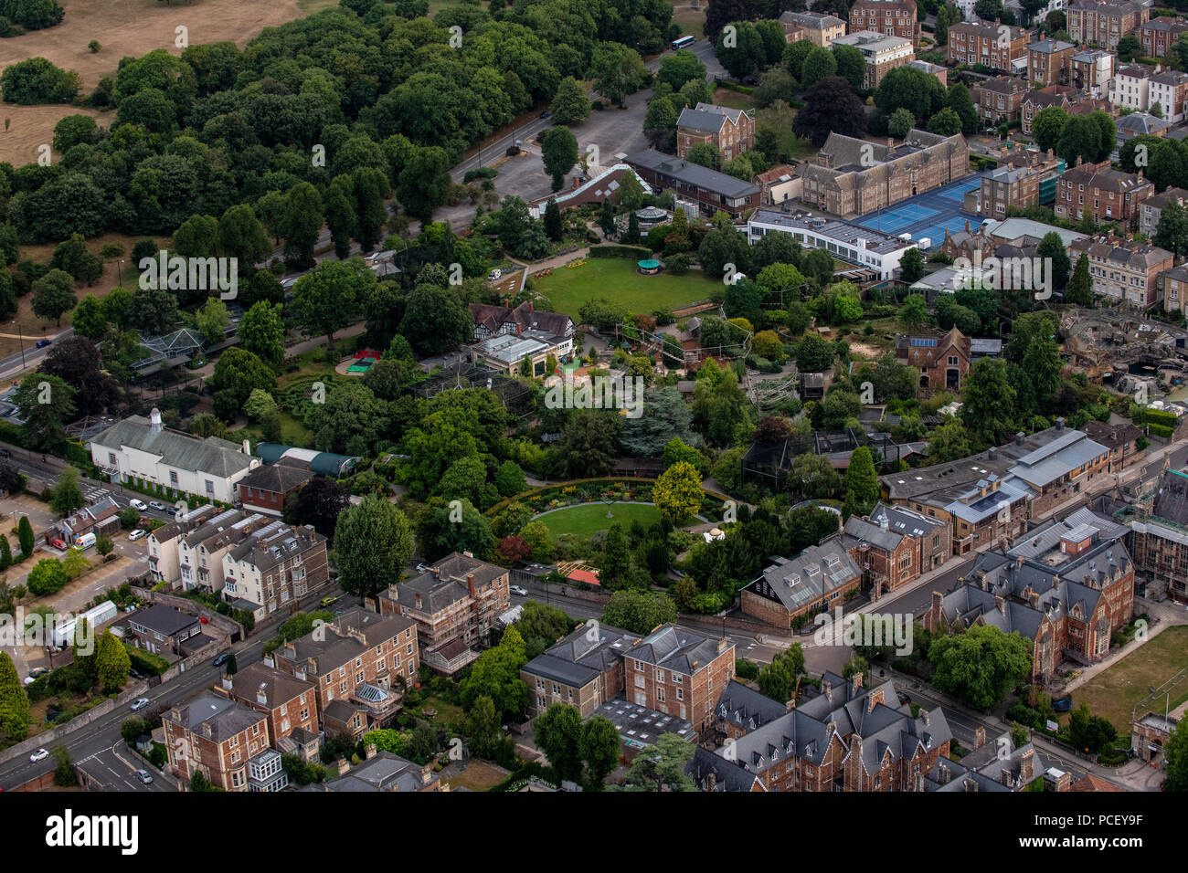 Aerial view of Bristol Zoo in the city of Bristol in South West England. Stock Photo
