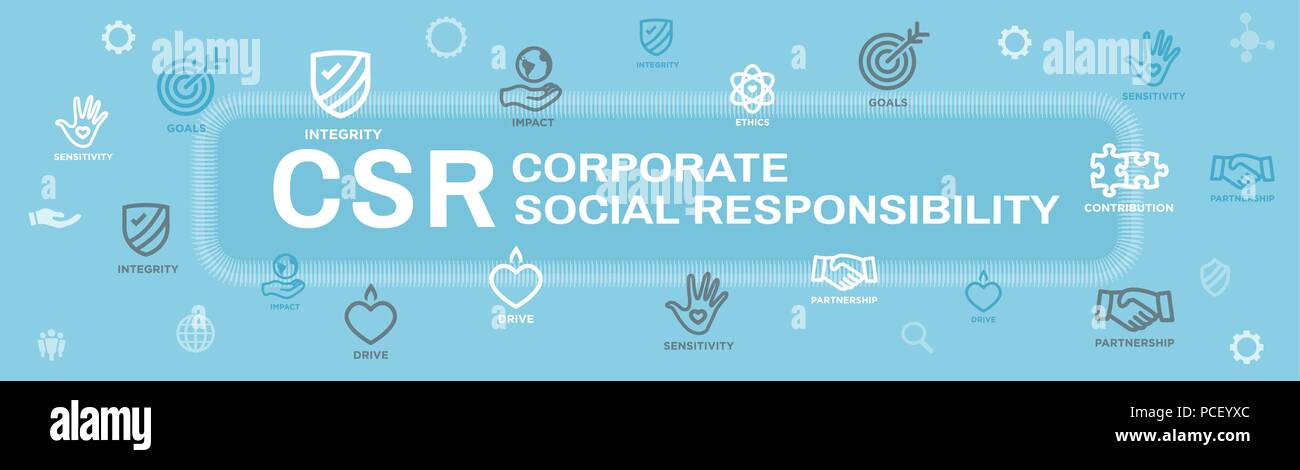 CSR-Social Responsibility Web Banner Icon Set & Web Header Banner w ...
