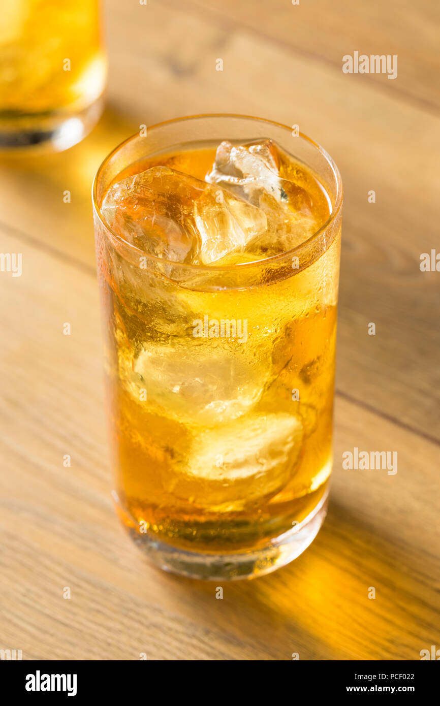 Cold Vodka and Energy Drink Cocktail with Ice Stock Photo
