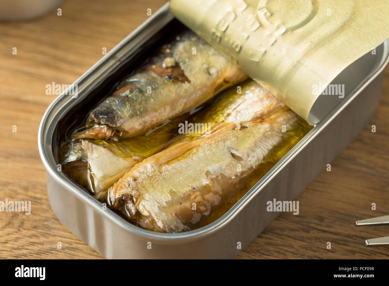 Organic Salty Canned Sardines in Olive Oil Stock Photo Alamy