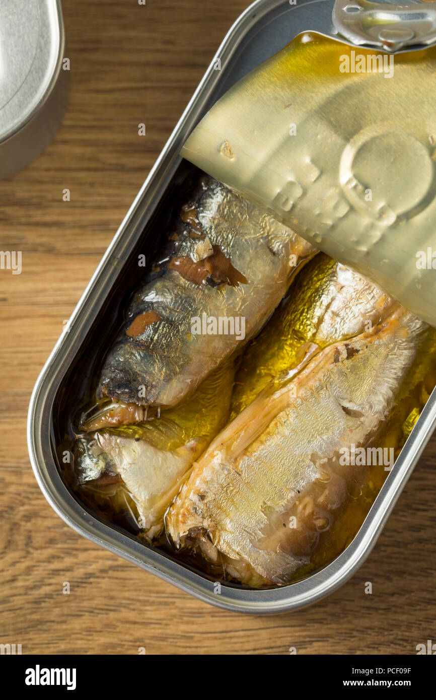 Organic Salty Canned Sardines in Olive Oil Stock Photo Alamy
