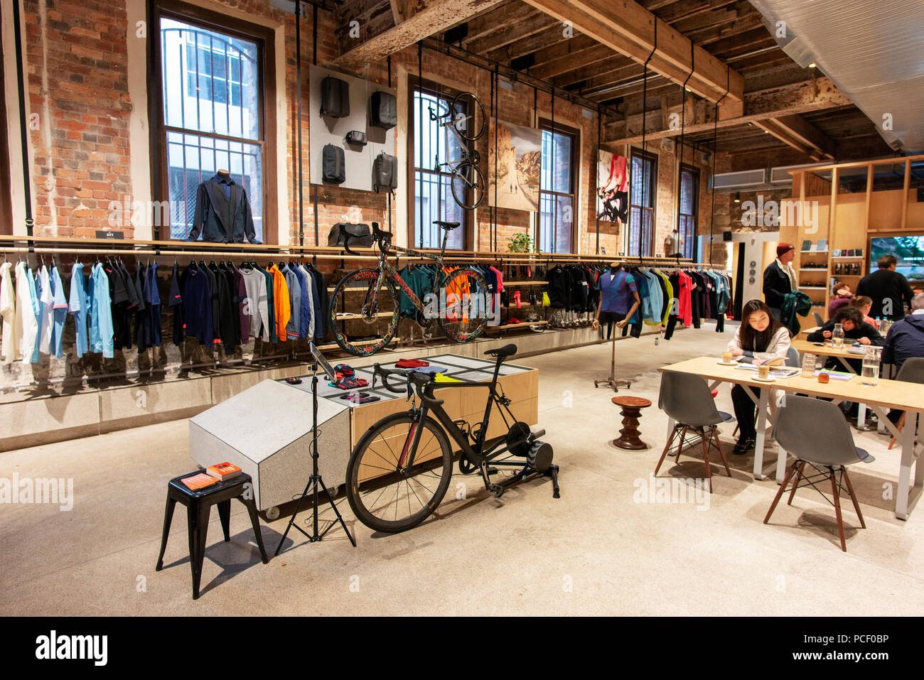 Interior of a Decathlon sports and sporting equipment store Stock