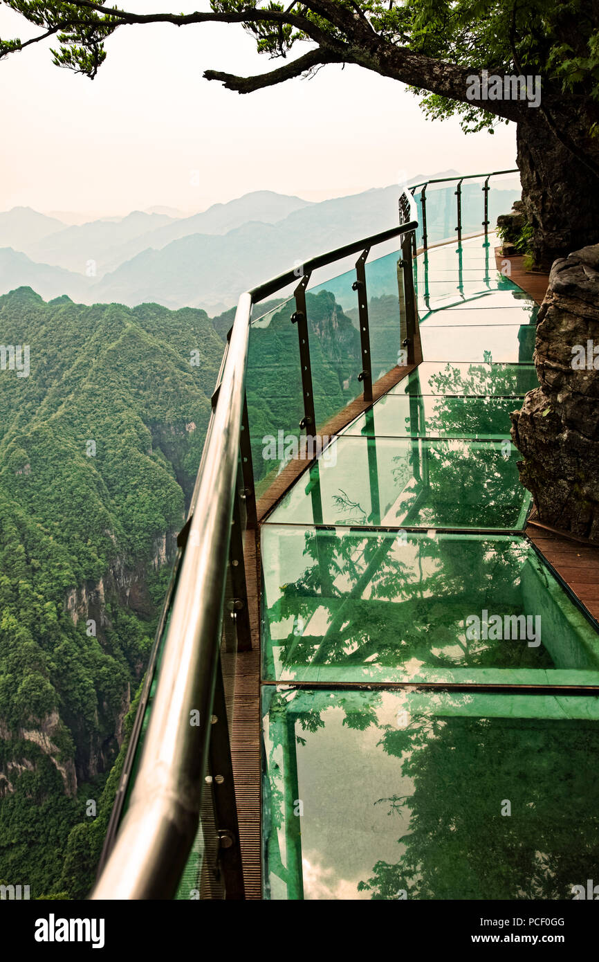 Glass Walkway on top of Tianmen Mountain, Tianmen Mountain National