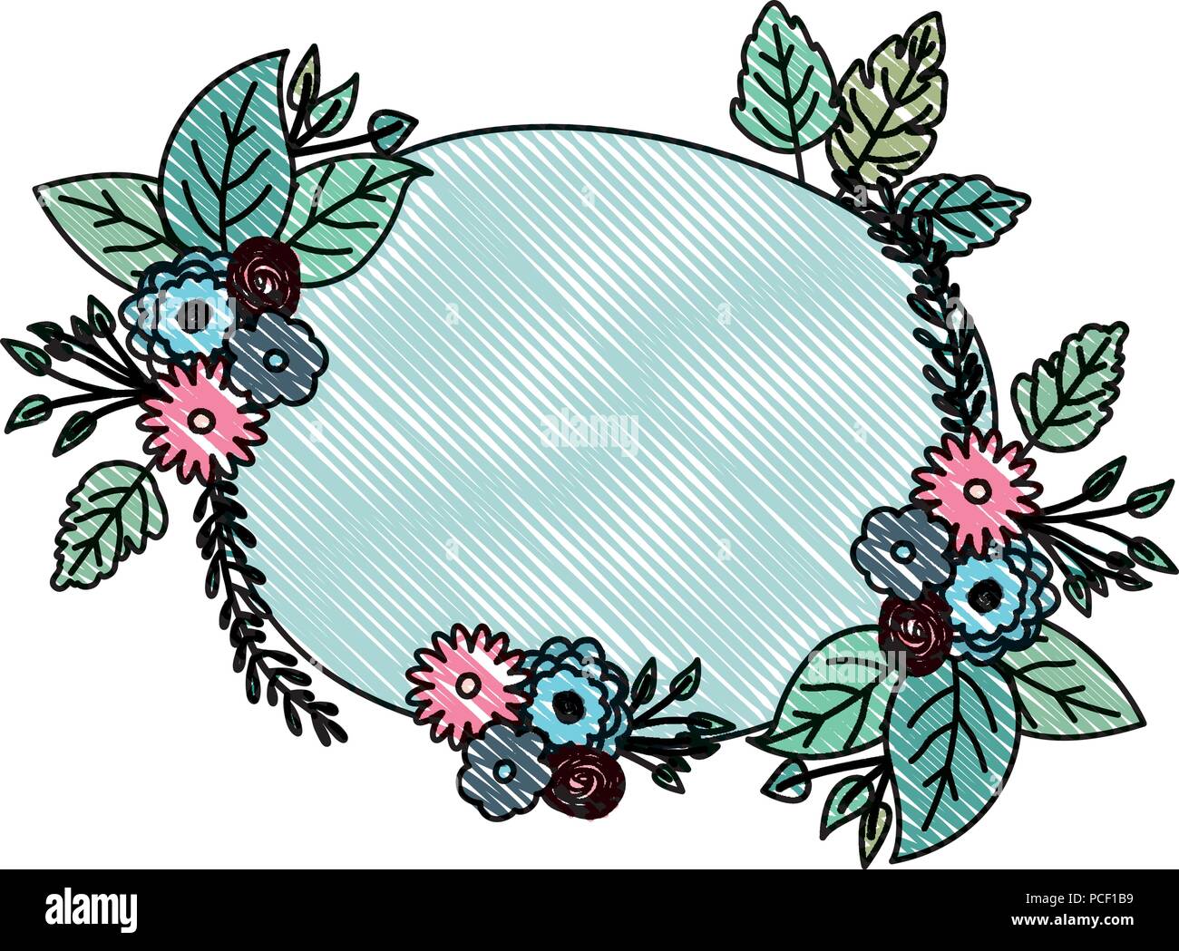 beautiful flowers and leafs frame Stock Vector Image & Art - Alamy